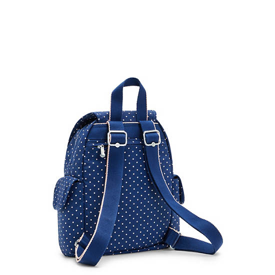 Plecaki Kipling City Pack Mini Printed Backpack Niebieskie | PL 1193QM